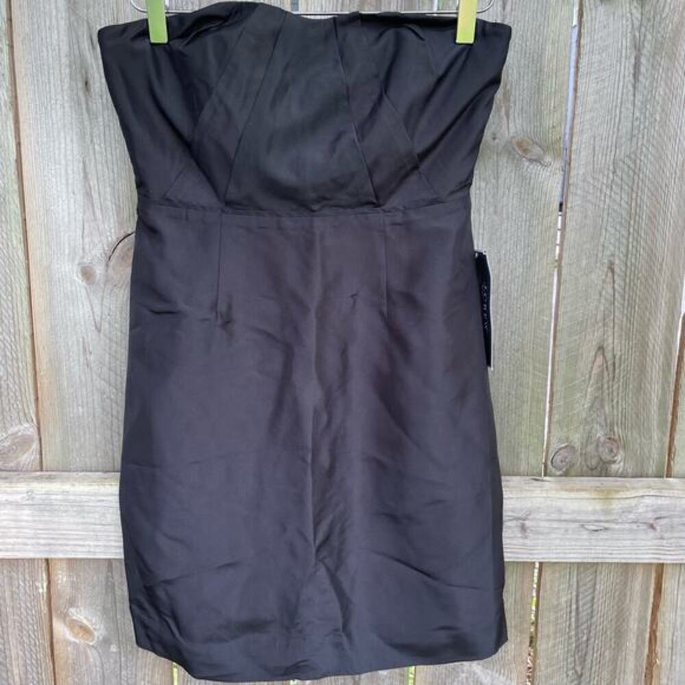 J. Crew Alexia Strapless Slub Silk Dress Party A-Line Mini Black Size NWT 4P